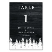Rustikale Landwald Herbst Winter Hochzeit Tischnummer (Rückseite)