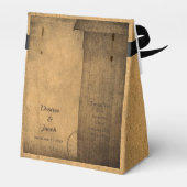 Rustikale Landwaldhalle Vintager Western Hochzeit Geschenkschachtel (Rückseite)