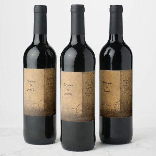 Rustikale Landwaldhalle Vintager Western Hochzeit Weinetikett (Flaschen)