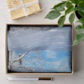 Rustikale Landwaldlandschaft mit Winterschnee Seidenpapier (Geschenk)