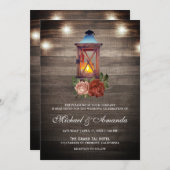 Rustikale Landwaldlichter Laternenwetter Einladung (Vorne/Hinten)