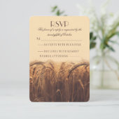 Rustikale Landweizenhochzeit RSVP-Karten RSVP Karte (Stehend Vorderseite)