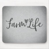 Rustikale Landwirtschaft graue Burlap Textur Whims Mousepad (Vorne)
