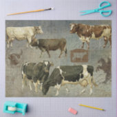 Rustikale landwirtschaftliche Kuh Rind Western Bau Seidenpapier (Basteln)