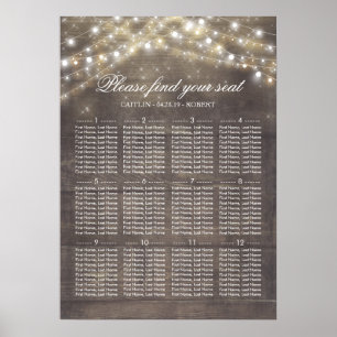 Rustikale Längs-Schnüre Hochzeitssattelkarte Poster