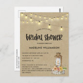 Rustikale Lantern Bridal Dusche Einladung Postkarte (Vorne/Hinten)