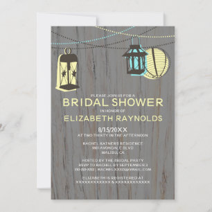Rustikale Lanterns Bridal Dusche Einladungen