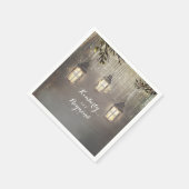 Rustikale Lanterns Woodland Wedding Serviette (Ecke)