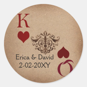 Rustikale Las Vegas Hochzeitskarten Runder Aufkleber