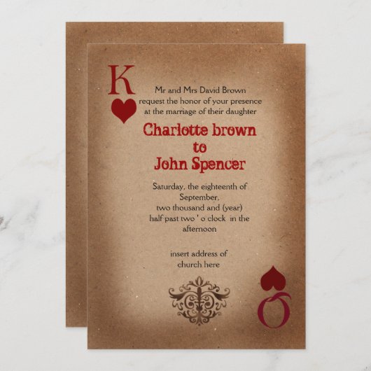 Rustikale Las Vegas Wedding Cards Einladung (Vorne/Hinten)