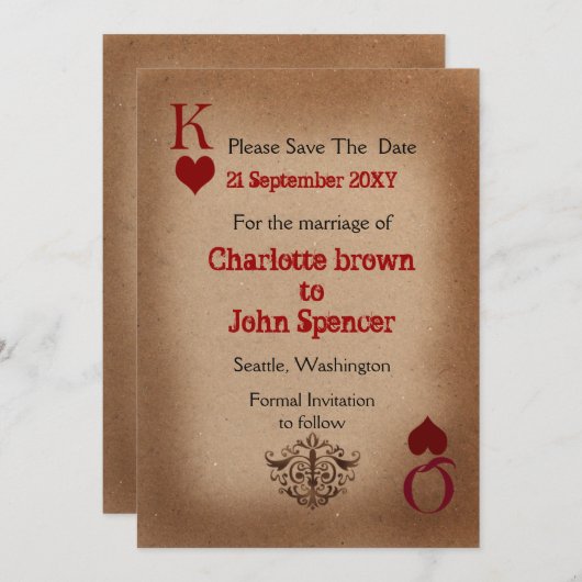 Rustikale Las Vegas Wedding Cards Save The Date (Vorne/Hinten)