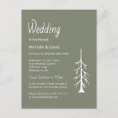 Rustikale Lässige Hochzeit von Pinienbäumen Einladungspostkarte (Vorderseite)