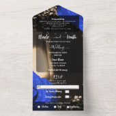 Rustikale Laterne & Blue Rose Hochzeit + UAWG All In One Einladung (Innen Boden)