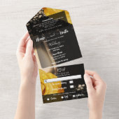 Rustikale Laterne & Gelbe Rosen Hochzeit + UAWG All In One Einladung (Abreißen)