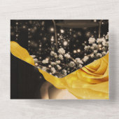 Rustikale Laterne & Gelbe Rosen Hochzeit + UAWG All In One Einladung (Rückseite)