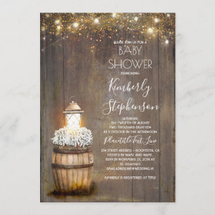 Rustikale Laterne Land Baby Shower Atem des Babys Einladung