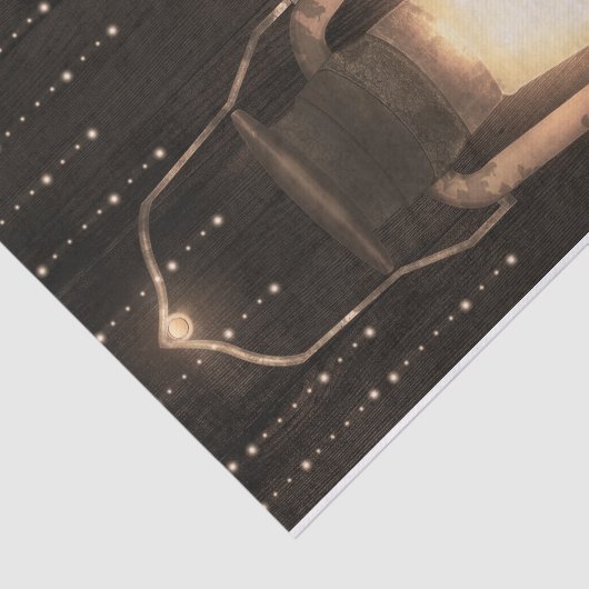 Rustikale Laterne & Lights Braun-Holz-Hochzeit Seidenpapier (Ausschnitt)