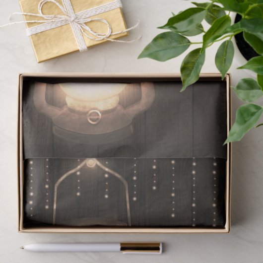 Rustikale Laterne & Lights Braun-Holz-Hochzeit Seidenpapier (Geschenk)