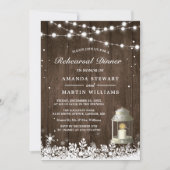 Rustikale Laterne Snowflakes Winterabend Probe Einladung (Vorderseite)