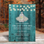 Rustikale Laterne & String Lights Aquamarine Barn  Einladung