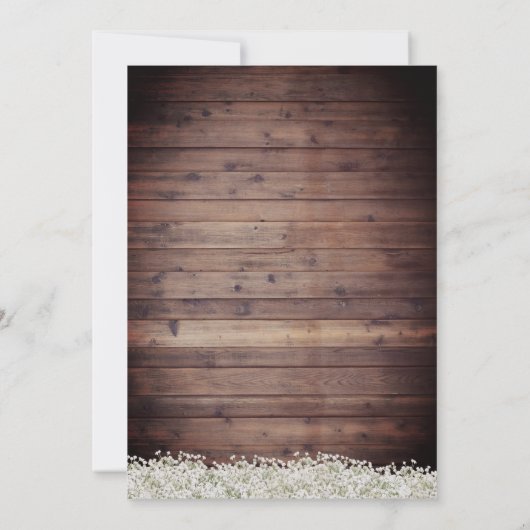 Rustikale Laternen & String Lights Blumendusche Einladung (Rückseite)