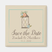 Rustikale Laternenbläschen Save the Date Magnet (Vorne)
