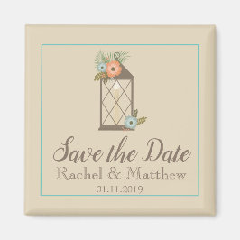 Rustikale Laternenbläschen Save the Date Magnet