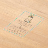 Rustikale Laternenflora Acryleinladungen (Ablage )