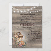 Rustikale Laternenholzmauer Einladung (Vorderseite)