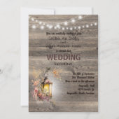 Rustikale Laternenholzmauer Einladung (Vorderseite)