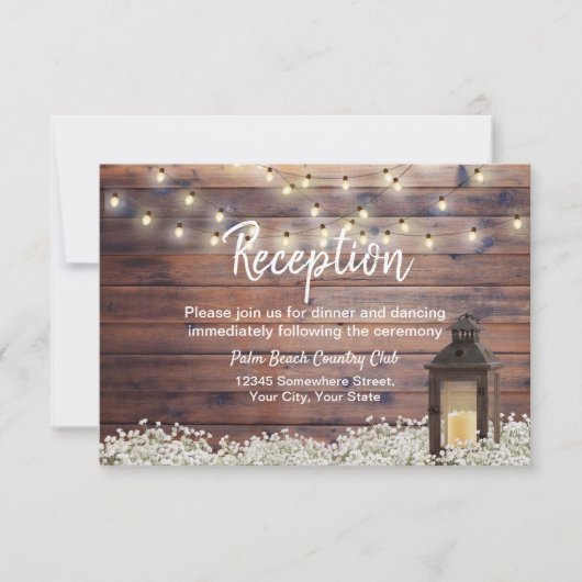 Rustikale Laternenklatsche Einladung (Vorderseite)
