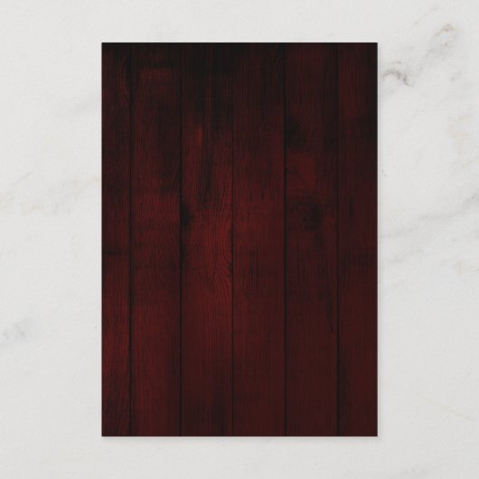 Rustikale Laternenleuchten Kirschholz Hochzeitsdet Begleitkarte (Rückseite)