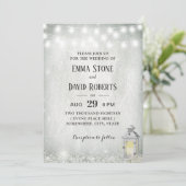 Rustikale Laternenleuchten mit Gipskraut Einladung (Stehend Vorderseite)