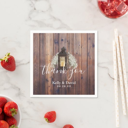 Rustikale Laternenmühle Gipskraut Serviette (Beispiel)