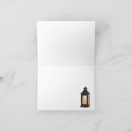 Rustikale Laternenstrasse Lichtkuppel im Herbst Dankeskarte (Innenseite)