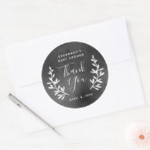 Rustikale Laurel Chalkboard Babydusche Danke Runder Aufkleber (Umschlag)