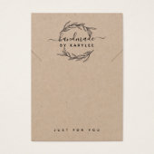 Rustikale Laurel Leaf Necklace Display Card (Vorderseite)