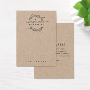 Rustikale Laurel Leaf Necklace Display Card