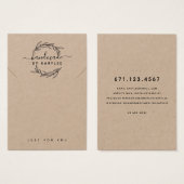 Rustikale Laurel Leaf Necklace Display Card (Vorne & Hinten)