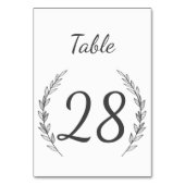 Rustikale Laurel Tischnummer | bearbeitbare Farbe (Vorderseite)