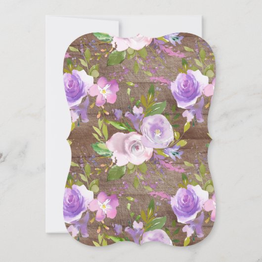 Rustikale Lavendel Blume Bridal Dusche Einladung (Rückseite)