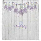 Rustikale Lavendel-Blume Bundles Monogramm-Vorlage Duschvorhang (Vorderseite)