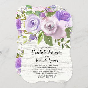 Rustikale Lavendel-Blumen-Brautparty-Einladung Einladung