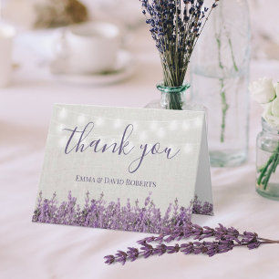 Rustikale Lavendel-Blumen-Elegante Hochzeits-Danke Dankeskarte