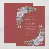 Rustikale Lavendel-Blumenhochzeit Einladung (Vorne/Hinten)