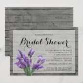 RUSTIKALE LAVENDEL-BRILOFT EINLADUNG (Vorne/Hinten)