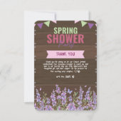 Rustikale Lavendel Dusche Party Babydusche Dankeskarte (Vorderseite)