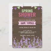 Rustikale Lavendel Dusche Party Babydusche Einladung (Vorderseite)