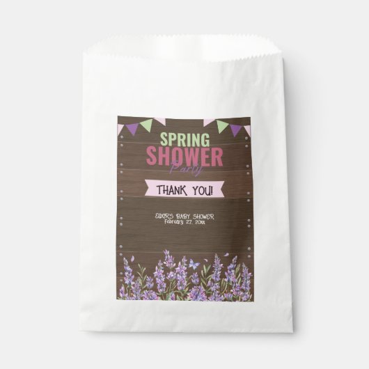 Rustikale Lavendel Dusche Party Babydusche Geschenktütchen (Vorderseite)