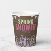 Rustikale Lavendel Dusche Party Babydusche Pappbecher (Rückseite)